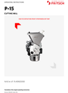 Operating manual Cutting Mill PULVERISETTE 15